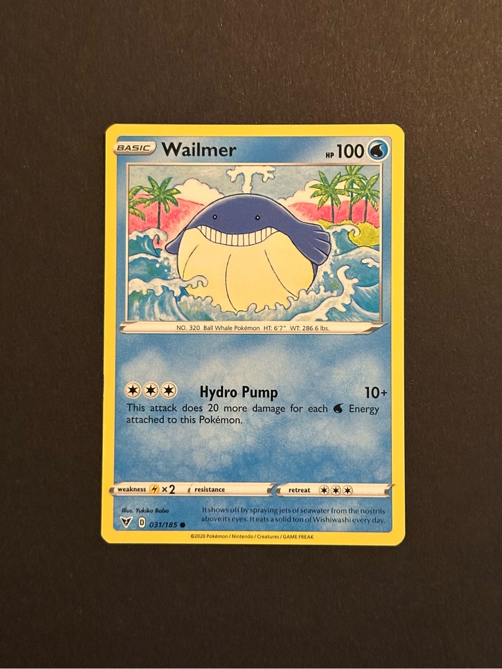 Wailmer Pokémon Card - 031/185 Vivid Voltage